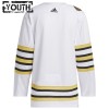 Boston Bruins Dresy Personalizované 100th Anniversary Adidas 2023-24 Bílý Authentic - Dětské